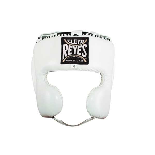 White Cleto Reyes Professional Boxing  Headguard with Cheek Protection 