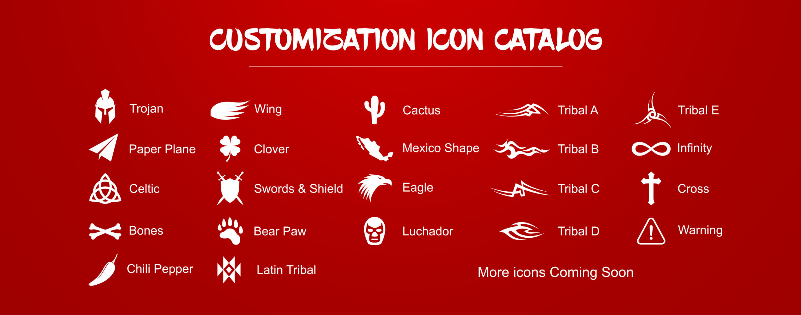 Customization icon catalog