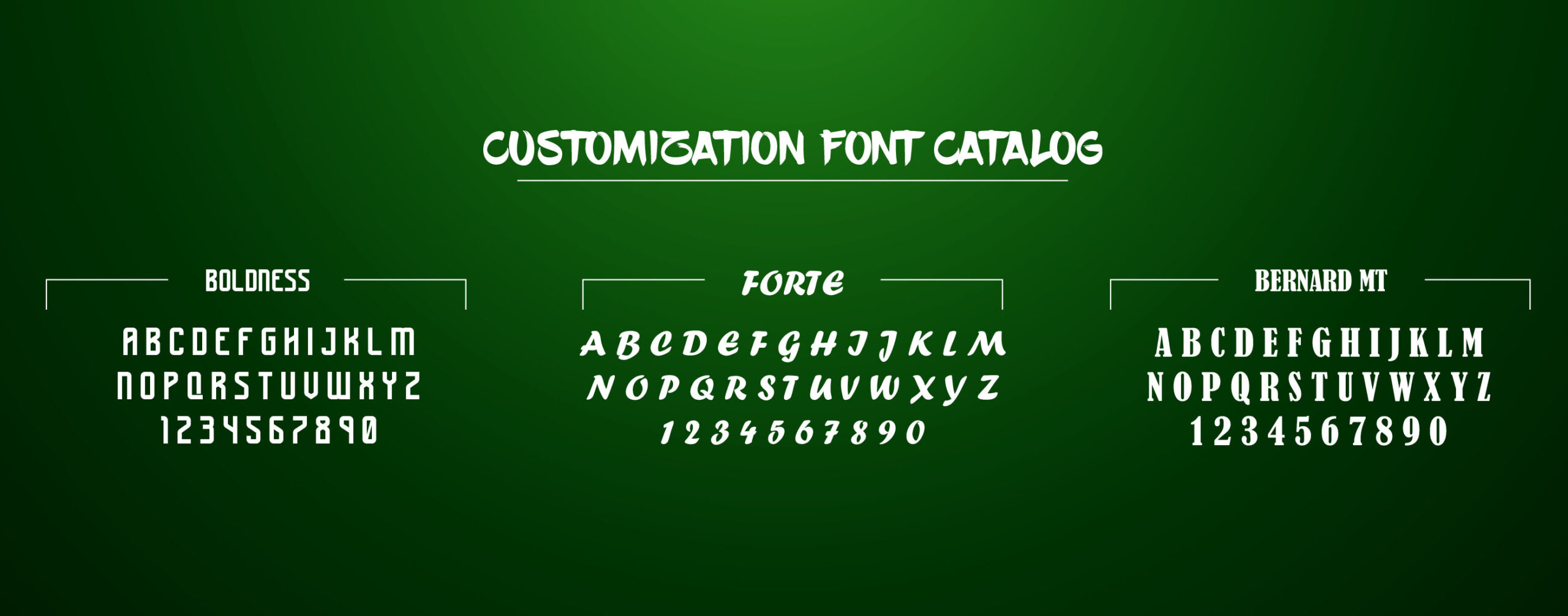 Customization font catalog